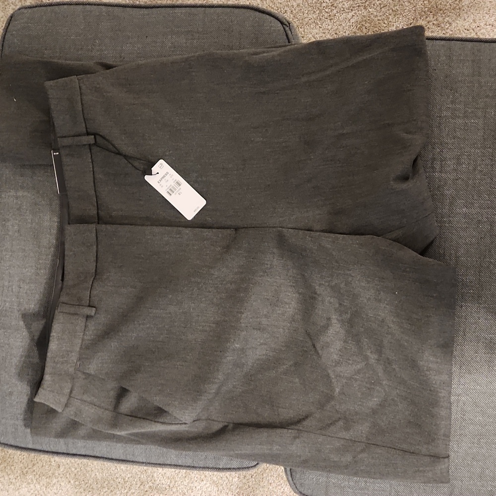 Express Editor Straight Super High Rise pants Size 12 Long Gray